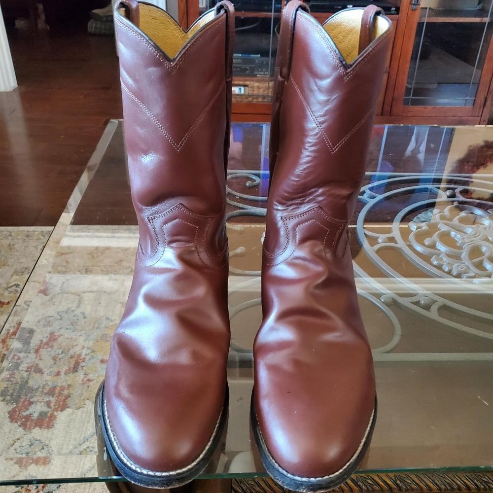 JUSTIN MEN'S KIDDE ROPER WESTERN BOOTS IN BROWN - SIZE 10 1/2 D